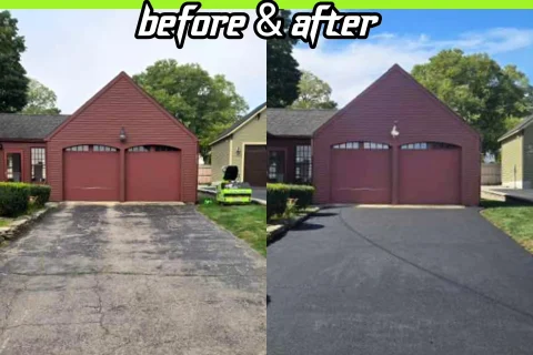 before and after driveway paving masterson